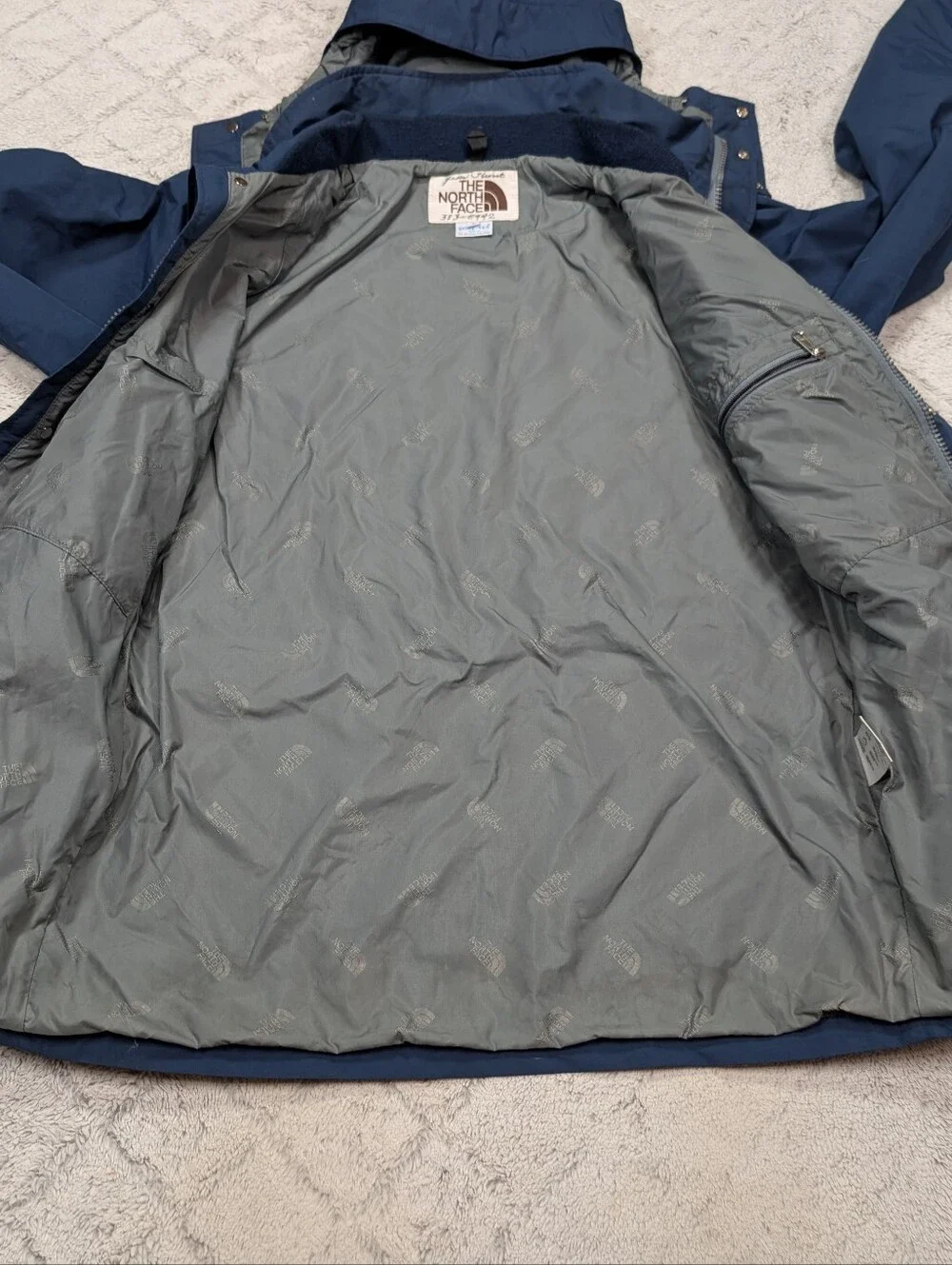 Vintage North Face Jacket Mens L Blue Gore-Tex Hooded Weatherproof Outdoor USA